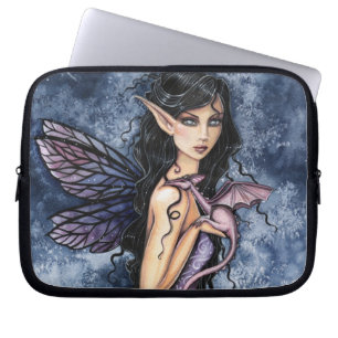 Amethyst Dragon Purple Fairy Fantasy Art Laptop Sleeve