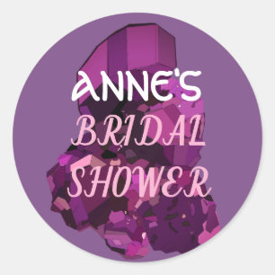 Amethyst Drawing Bridal Shower Sticker