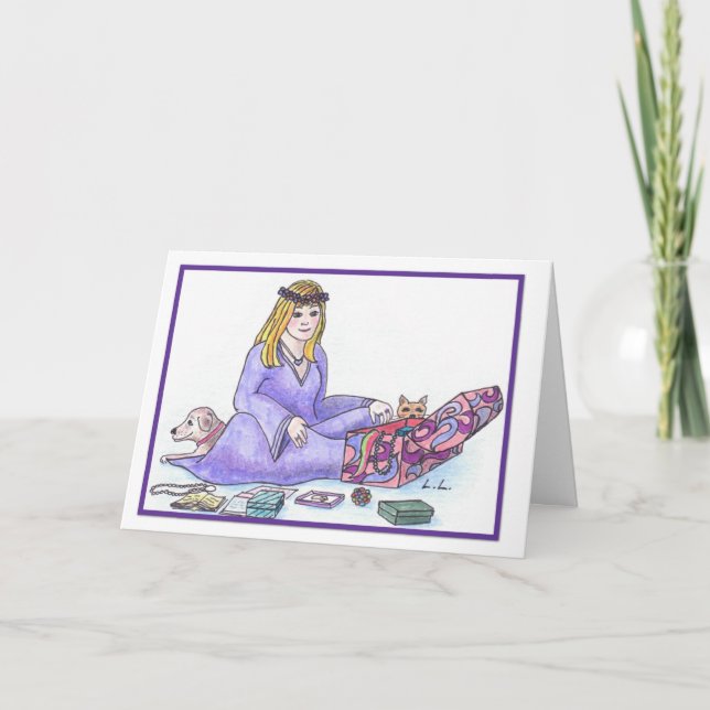 Amethyst - February birthday Card (Front)