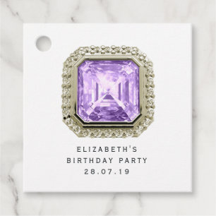 Amethyst February Birthstone Favour Tags