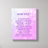 Amethyst - February birthstone poem art canvas