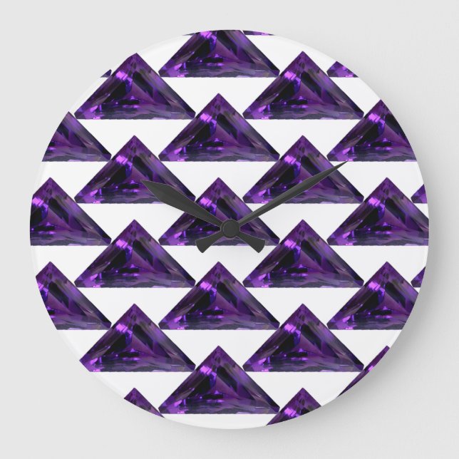 Amethyst, February Birthstone Purple Large Clock (Front)