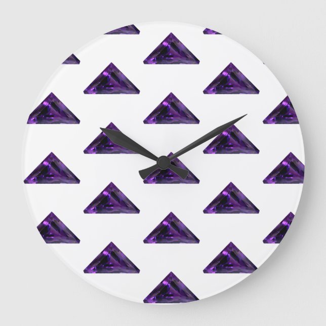 Amethyst, February Birthstone Purple Large Clock (Front)