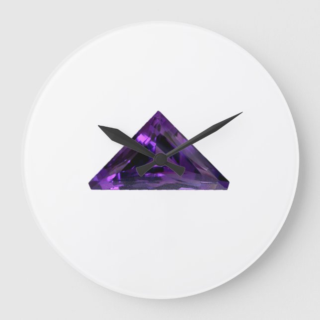 Amethyst, February Birthstone Purple Large Clock (Front)
