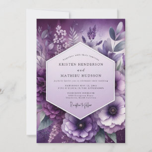 Amethyst Floral Elegance Wedding Invitation