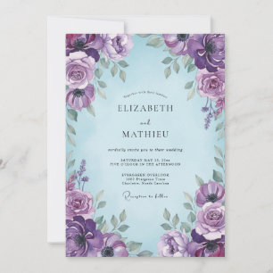 Amethyst Floral Romantic Wedding Invitation