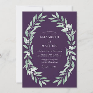 Amethyst Foliage Vine Wedding Invitation
