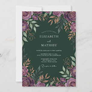 Amethyst Forest Leaf Wedding Invitation