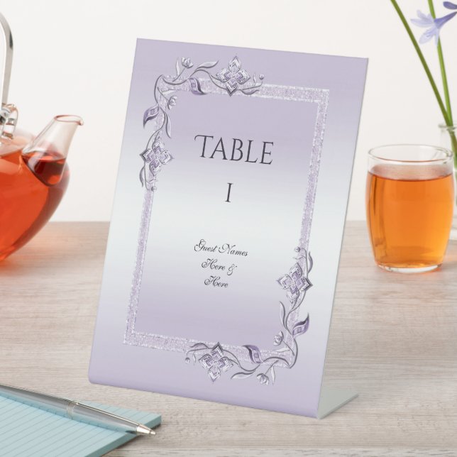 Amethyst Gem & Glitter 33rd Wedding Anniversary Pedestal Sign (In SItu)
