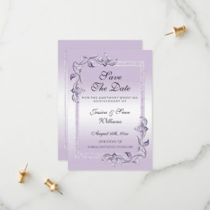 Amethyst Gem & Glitter 33rd Wedding Anniversary Save The Date