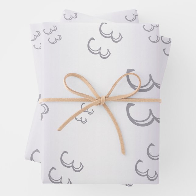 Amethyst Gem & Glitter 33rd Wedding Anniversary Wrapping Paper Sheet (In situ)