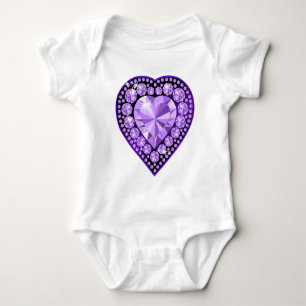 Amethyst Gem heart Baby Bodysuit