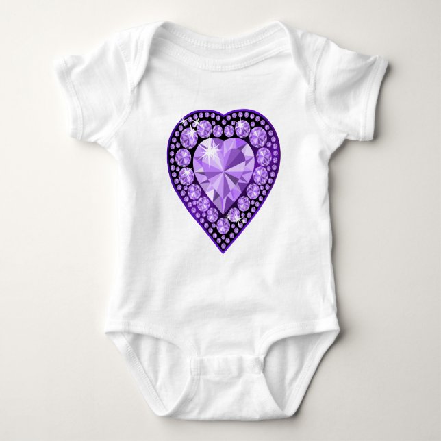 Amethyst Gem heart Baby Bodysuit (Front)
