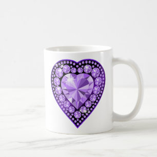 Amethyst Gem heart Coffee Mug