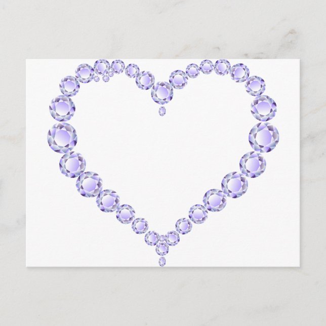 Amethyst Gem heart Postcard (Front)