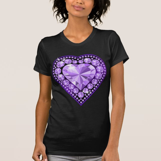 Amethyst Gem heart T-Shirt (Front)