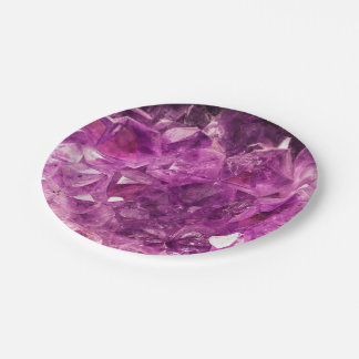 Amethyst Gem Stone Paper Plate