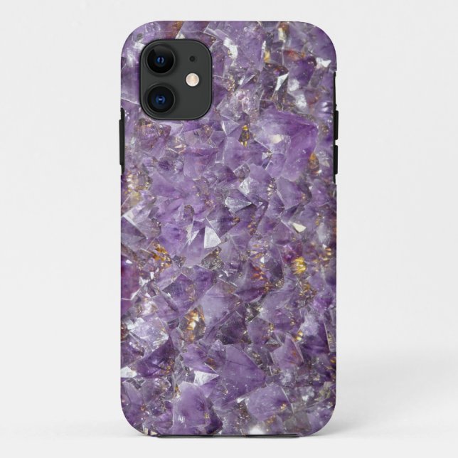 Amethyst gem violet crystal stone iPhone case (Back)
