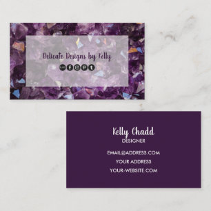 Amethyst Gemstone Crystal Jewellery Designer Business Card