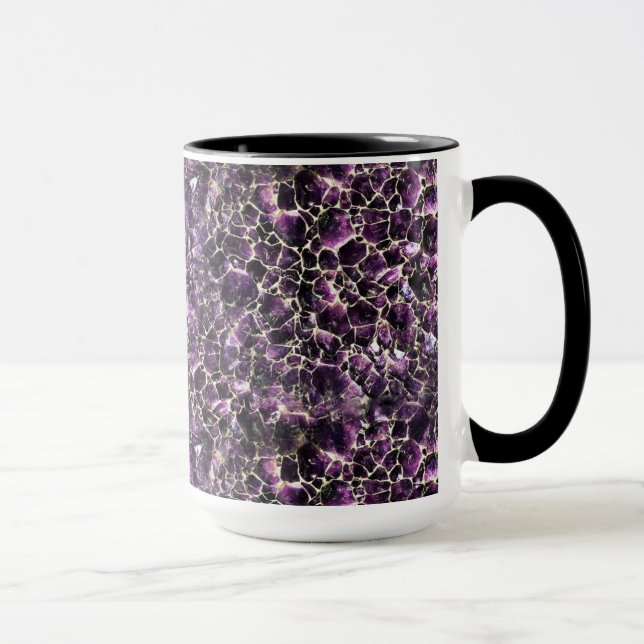 Amethyst Gemstone Crystal Print Mug (Right)