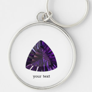 Amethyst Gemstone, February Birthstone, Purple Key Ring