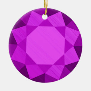 Amethyst Gemstone / Jewel Graphic Image Ceramic Tree Decoration