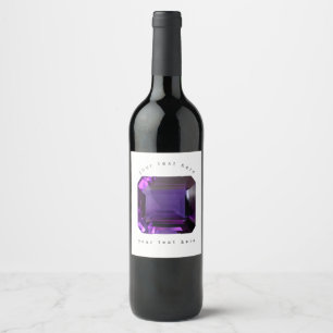Amethyst Gemstone Purple Wine Label