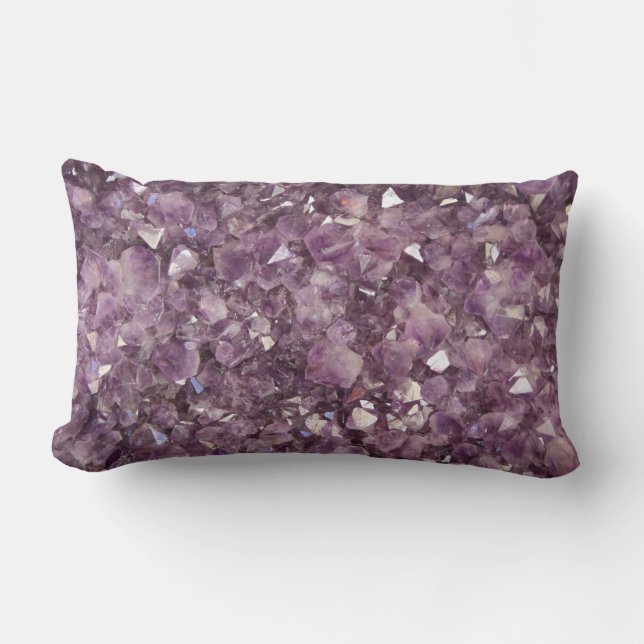 Amethyst Gemstone Throw Pillow Lumbar (Front)