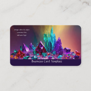 Amethyst Gemstones Colourful Healing Crystals Business Card