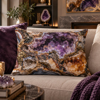 Amethyst Geode 16x12 Accent Pillow
