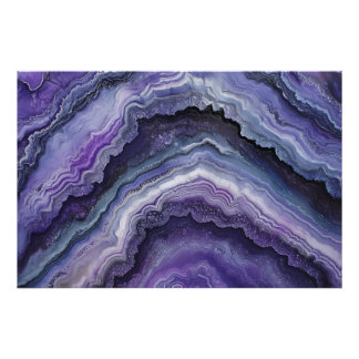 Amethyst Geode Fluid Pour Photo Print