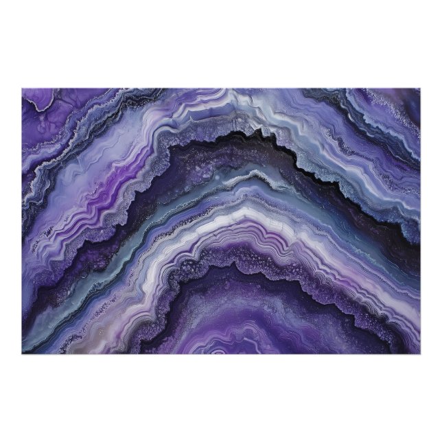 Amethyst Geode Fluid Pour Photo Print (Front)