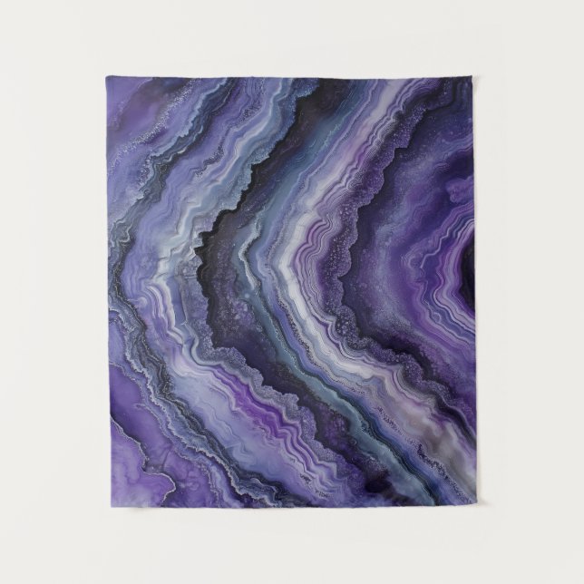 Amethyst Geode Fluid Pour Tapestry (Front)