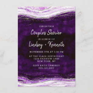 Amethyst Geode Slice Couple's Wedding Shower Invitation