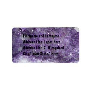 Amethyst Geode - Violet Crystal Gemstone Label
