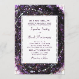 Amethyst Geode | Violet Wedding Invitation
