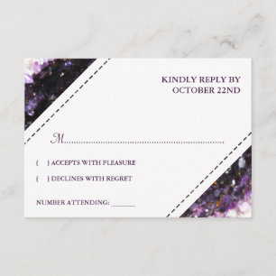 Amethyst Geode   Violet Wedding RSVP