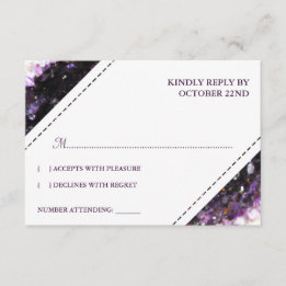 Amethyst Geode | Violet Wedding RSVP Card