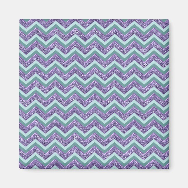 Amethyst Glass Zigzag Pattern Magnet (Front)