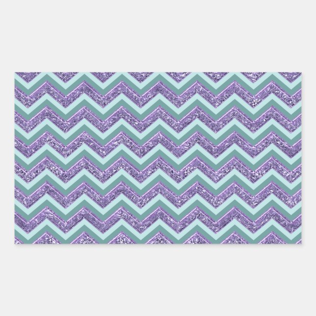Amethyst Glass Zigzag Pattern Rectangular Sticker (Front)