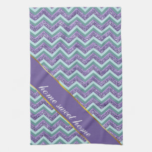 Amethyst Glass Zigzag Pattern Tea Towel