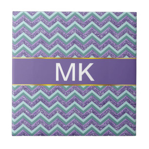 Amethyst Glass Zigzag Pattern Tile