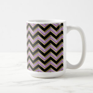 Amethyst Gold Black Zigzag Pattern Coffee Mug