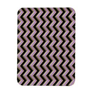 Amethyst Gold Black Zigzag Pattern Magnet