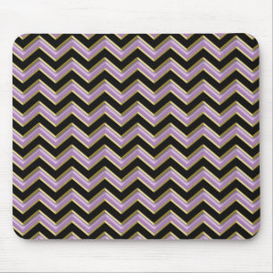 Amethyst Gold Black Zigzag Pattern Mouse Mat