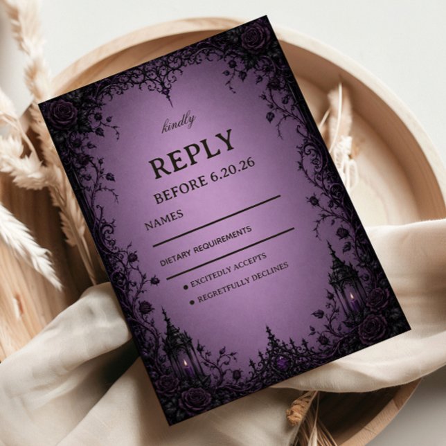 Amethyst Gothic Artwork RSVP Card (Creator Uploaded)