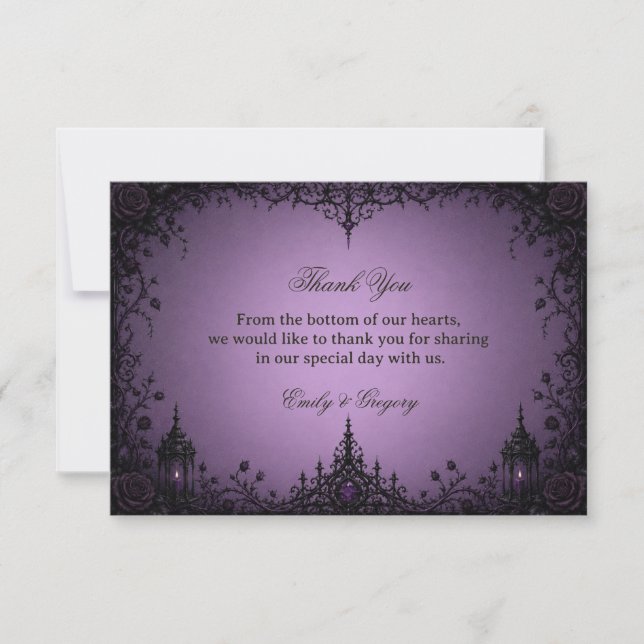 Amethyst Gothic Artwork Thank You Card (Front)