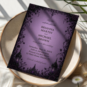 Amethyst Gothic Rose Invitation