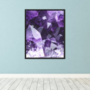 Amethyst Healing Crystal Cluster Canvas Print