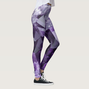 Amethyst Healing Crystal Cluster Leggings